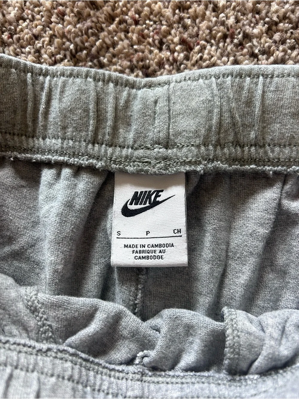 Nike Light Gray Women’s Jersey Joggers with Logo